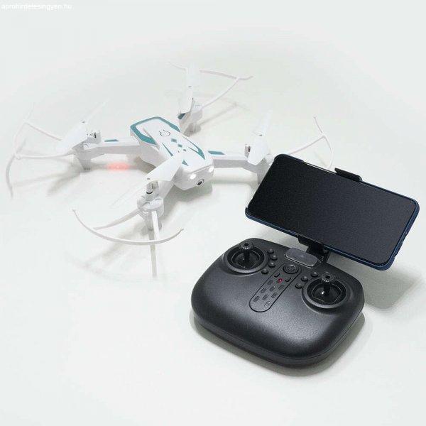 Könnyen kezelhető QuadCopter WIFI-s drón kamerával fotók és videók
rögzítéséhez - fehér (BBJ)