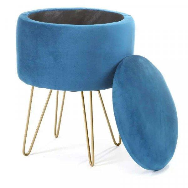 Design puff tárolóval - Akord Furniture - kék