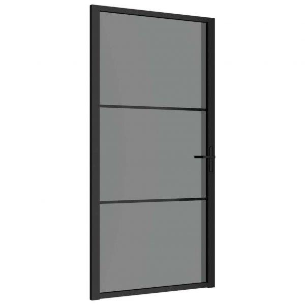 Fekete esg üveg és alumínium beltéri ajtó 102,5 x 201,5 cm
