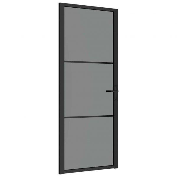 Fekete esg üveg és alumínium beltéri ajtó 83 x 201,5 cm