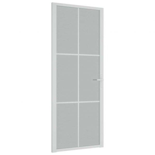 Fehér matt üveg és alumínium beltéri ajtó 83 x 201,5 cm