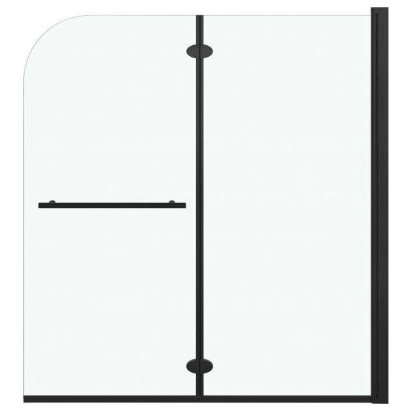 2 paneles fekete esg zuhanyzó összecsukható ajtóval 120x140 cm