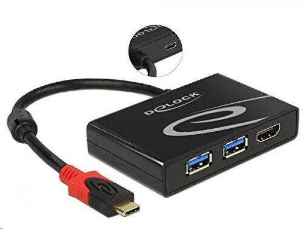 Delock 62854 USB 3.1 Gen 1 Adapter USB Type-C male > 2 x USB 3.0 Type-A female +
1 x HDMI female