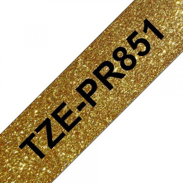 Brother TZe-PR851 laminált P-touch szalag (24mm) Black on Gold - 8m TZEPR851