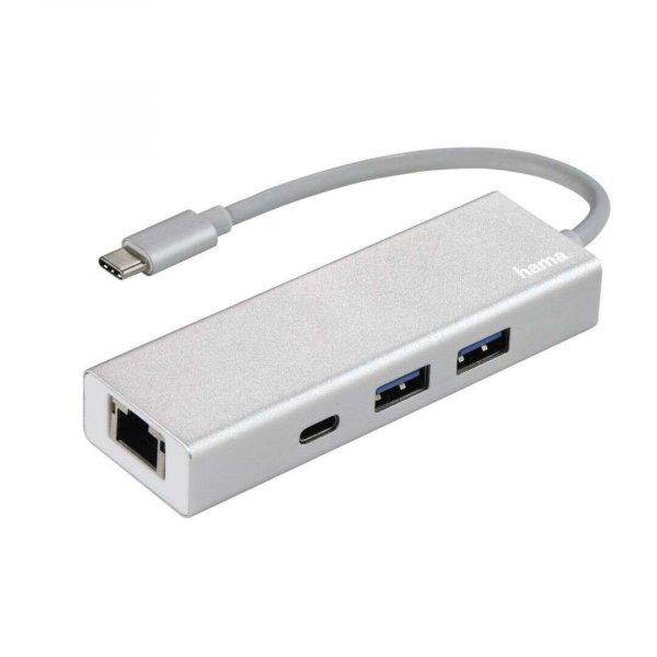 Hama USB 3.2 GEN1 TYPE-C HUB (2 USB, 1 USB TYPE-C) +LAN 200108
