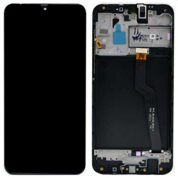 Samsung A105 Galaxy A10 (EU CODE) fekete gyári LCD+érintőpanel kerettel