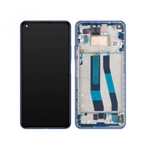 Xiaomi Mi 11 Lite 4G gyári LCD + érintőpanel kék kerettel