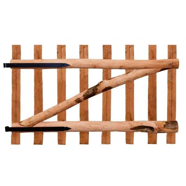 Egyajtós impregnált mogyorófa deszka-kerítéskapu 100 x 60 cm