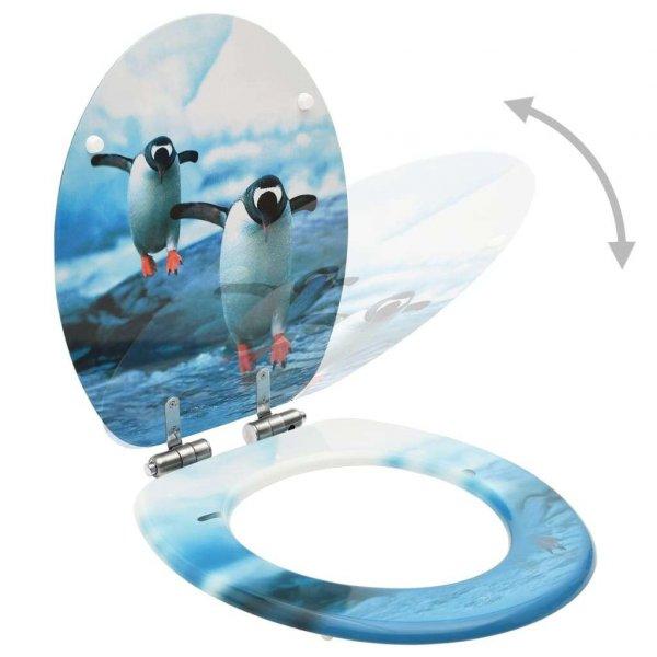 Pingvinmintás mdf wc-ülőke lágyan csukódó fedéllel