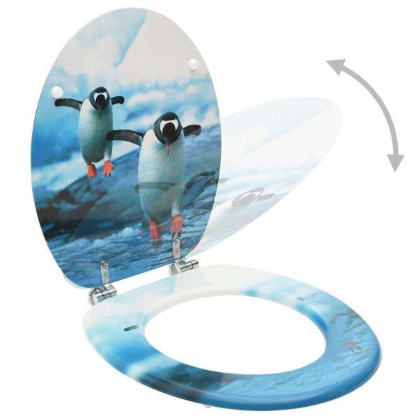 vidaXL 2 db pingvinmintás MDF WC-ülőke fedéllel