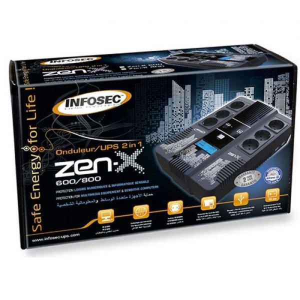Infosec Zen X 600VA Schuko szünetmentes tápegység