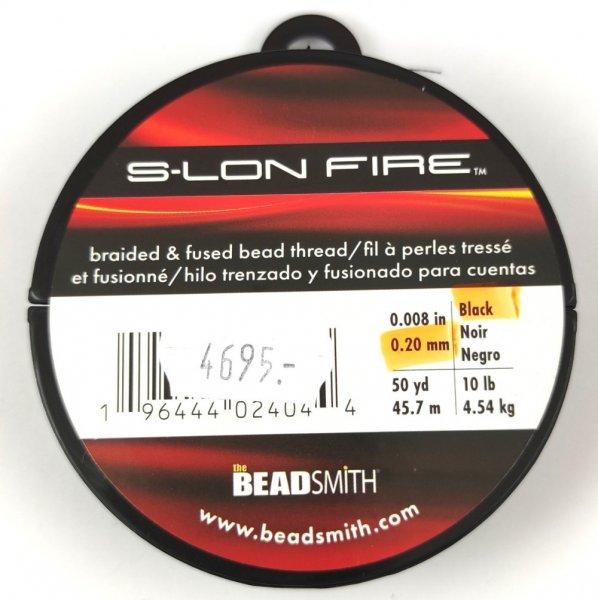 S-Lon Fire - black - gyöngyfűző szál - 0.20mm (0.008 inch)