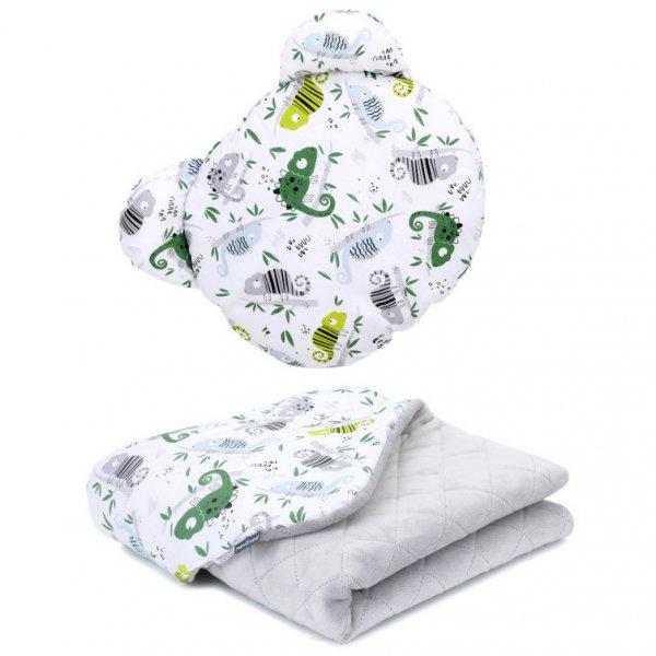 Prémium Teddy Bear takaró-párna szett - Kaméleon, zöld, világosszürke
plüss