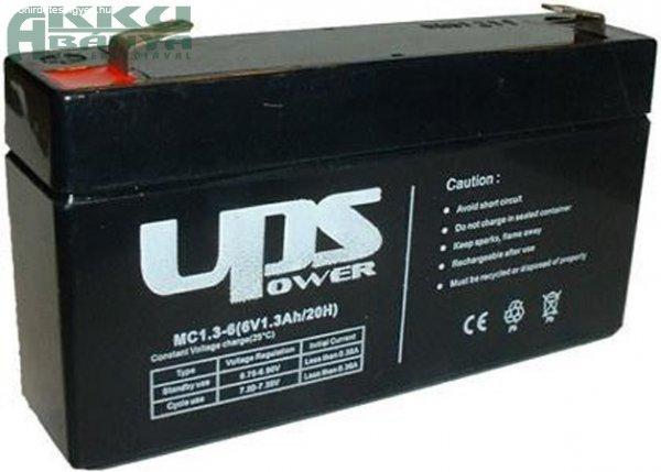 UPS POWER 6V 1,3Ah akkumulátor MC1,3-6
