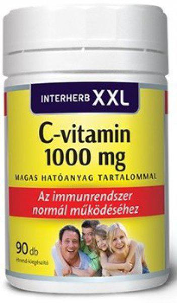 Interherb xxl c-vitamin 1000mg tabletta 90db (cink+ bioflavonoidok)
