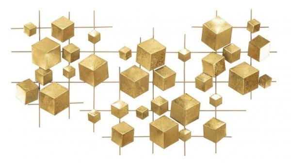 Geometrikus fali dekoráció, kockák arany - CUBISME - Butopêa