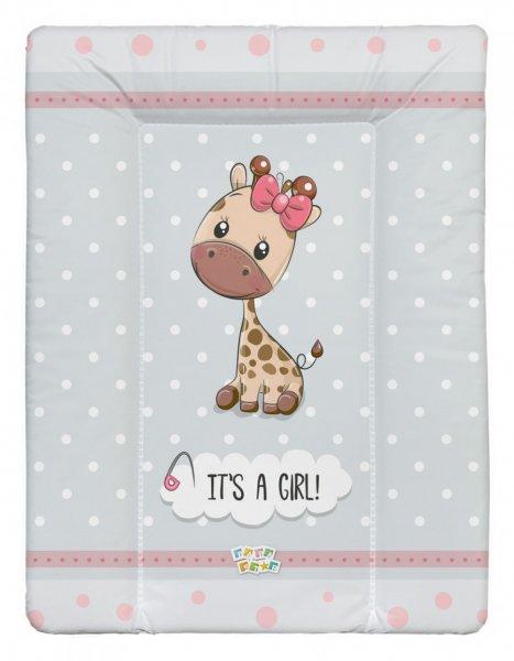 Babastar puha pelenkázó lap 50*70 cm - It's a girl ! zsiráf szürke