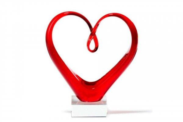 LEONARDO HEART szobor 24cm szív alakú piros