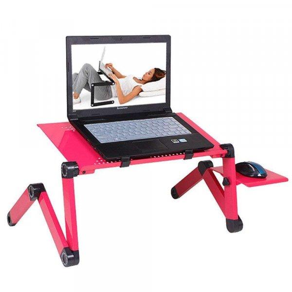 Laptop asztal, állítható magasságú, alumínium dupla szellőzőrendszerrel
USB gallér típus, állítható egérállvány, állóasztal multifunkciós 42
x 26 cm, rózsaszín, EJ-termékek
