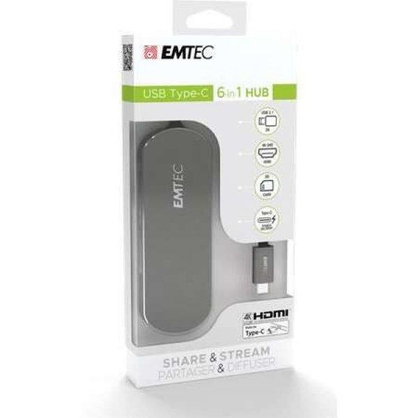Emtec T650C 6 portos USB HUB (EHUB650C) (EHUB650C)