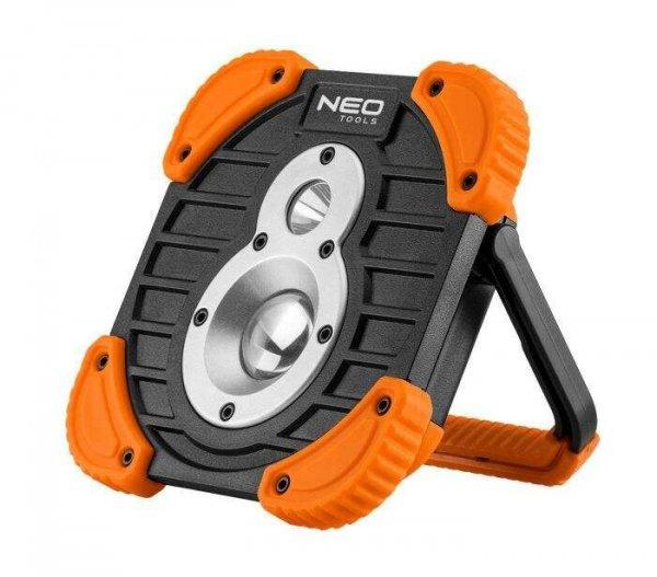 Neo Tools 99-040 Reflektor talpas tölthető 750+250lm COB LED powerbank
funkció 10W