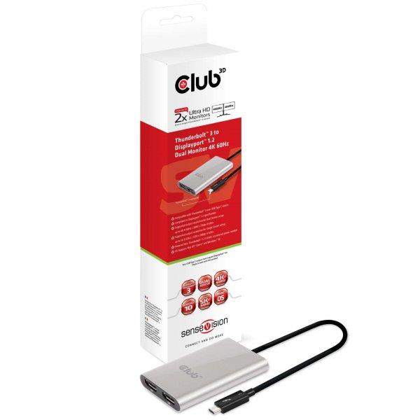 Club3D SenseVision Thunderbolt 3 to Displayport 1.2 Dual Monitor CSV-1577