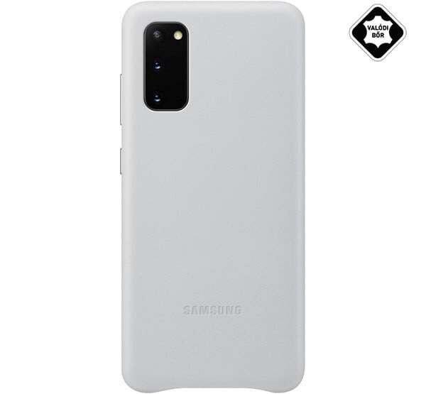 SAMSUNG műanyag telefonvédő (valódi bőr hátlap) VILÁGOSSZÜRKE [Samsung
Galaxy S20 5G (SM-G981U)]
