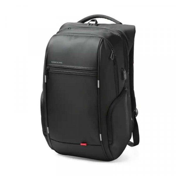 Utazó hátizsák, Kingsons, kompatibilis 17 hüvelykes laptoppal, 35L, USB
port, vízálló, lopásgátló rendszer, unisex, fekete