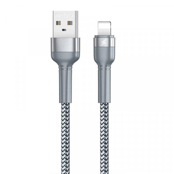 Remax Jany Alloy USB Lightning kábel, 1 m, 2,4 A (ezüst)