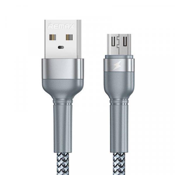USB mikrokábel Remax Jany Alloy, 1m, 2,4A (ezüst)