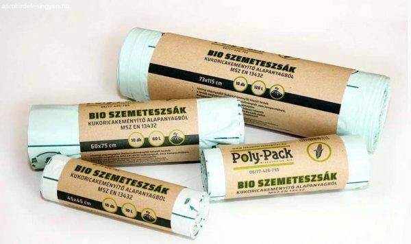 Poly-Pack Kukoricakeményítő alapú szemeteszsák PLA 120 L