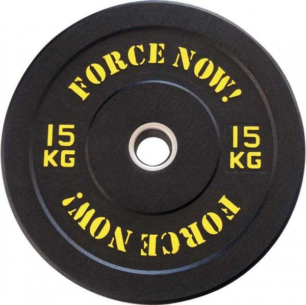X100500 Force Now! Hi-temp bumper súlytárcsa, 15kg, feketeH