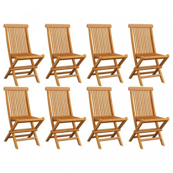 8 db összecsukható tömör tíkfa kerti szék