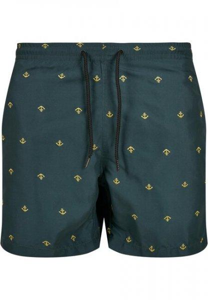 Urban Classics Embroidery Swim Shorts anchor/bttlgrn/lmnmstrd