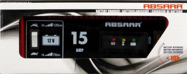 Absaar akkumulátortöltő 15A - 12V