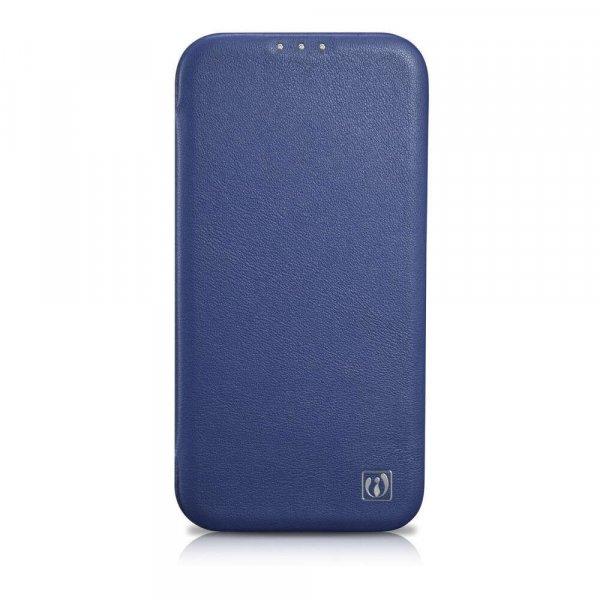 Apple iPhone 14 Plus iCarer CE Premium Leather Folio valódi bőr flip Magsafe
tok, Kék