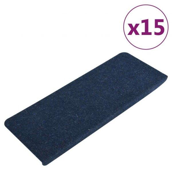 vidaXL 15 db kék öntapadó lépcsőszőnyeg 65x24,5x3,5 cm