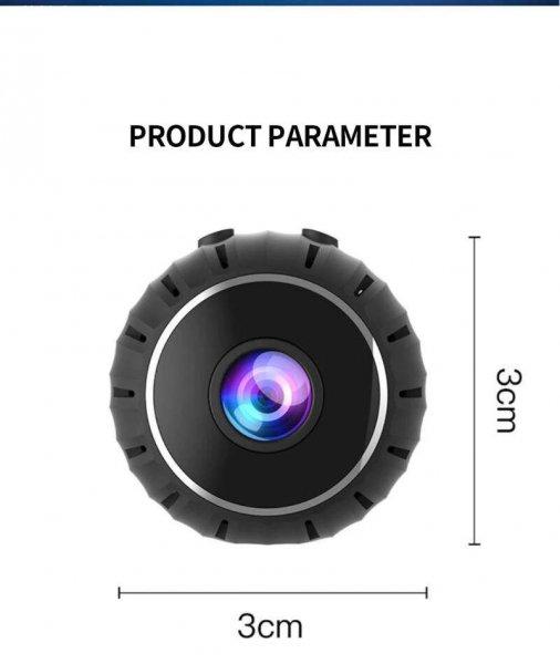 Mini kémkamera, WI-FI, 1080p, IP kamera, HD, élő közvetítés, mikrofonnal,
mozgásérzékelővel, éjjellátó móddal, autonómia 60 perc