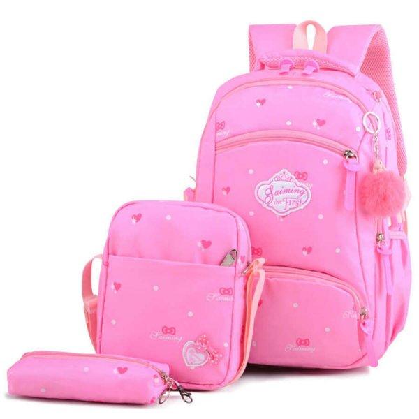 Gyermek hátizsák 3in1 szett, szivecske-masni mintás középen díszlogóva
rózsaszín aa-000147