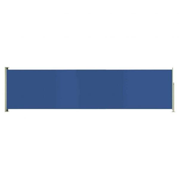 Kék behúzható oldalsó terasznapellenző 160 x 600 cm