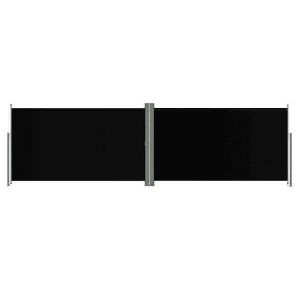 Fekete behúzható oldalsó napellenző 160 x 600 cm