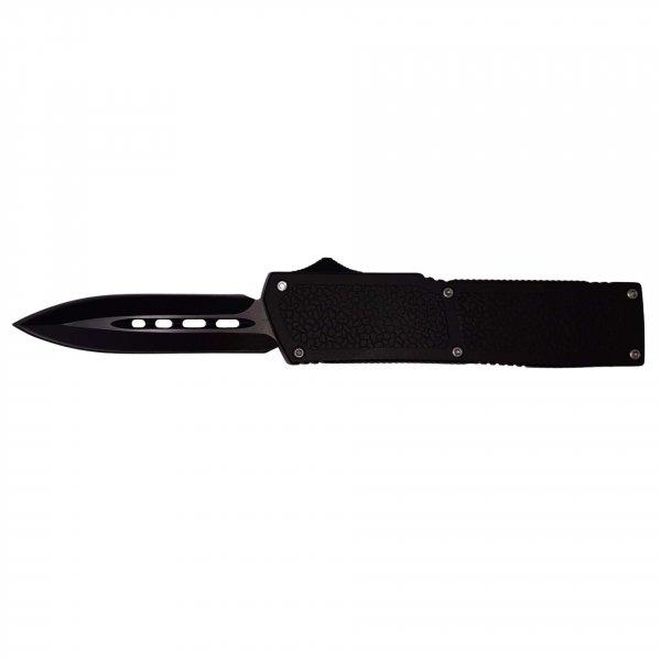 IdeallStore® automata kés, 19,5 cm, fekete, tokkal együtt