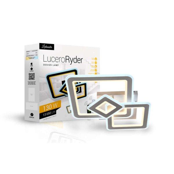 Lucero Ryder 130 W-os, 50 cm átmérőjű fehér LED applikációval
vezérelhető mennyezeti lámpa
