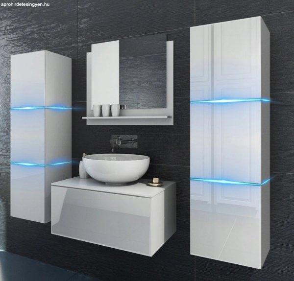 Venezia Alius A3 fürdőszobabútor szett + mosdókagyló + szifon (fényes
fehér)