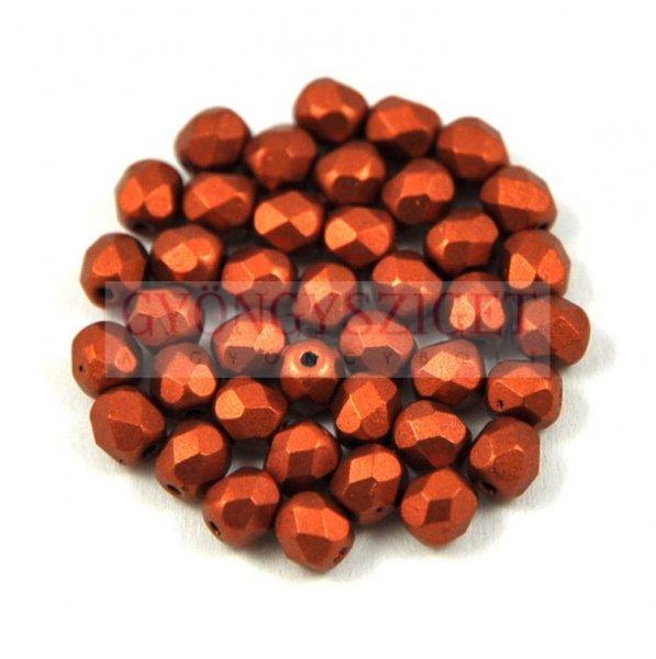 Cseh csiszolt golyó gyöngy - Matte Rust - 4mm