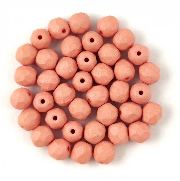 Cseh csiszolt golyó gyöngy - Matte Silk Satin Peach - 4mm
