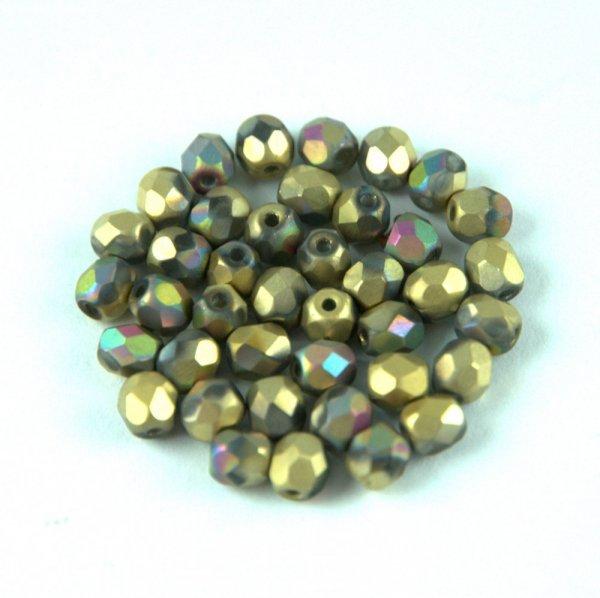 Cseh csiszolt golyó gyöngy - Crystal California Green - 4mm
