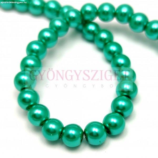 Tekla golyó gyöngy - Turquoise Met Green - 6mm (szálon - kb. 145db/szál)