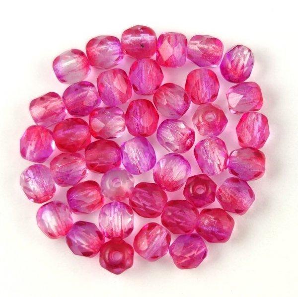 Cseh csiszolt golyó gyöngy - Fuchsia Tanzanit Blend - 4mm