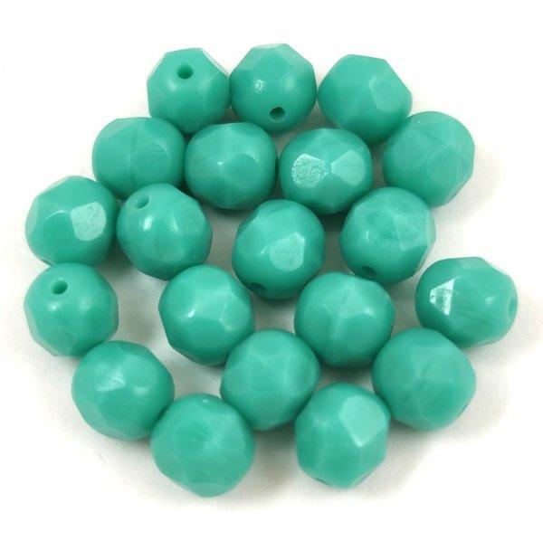 Cseh csiszolt golyó gyöngy - Opaque Turquoise Green - 6mm